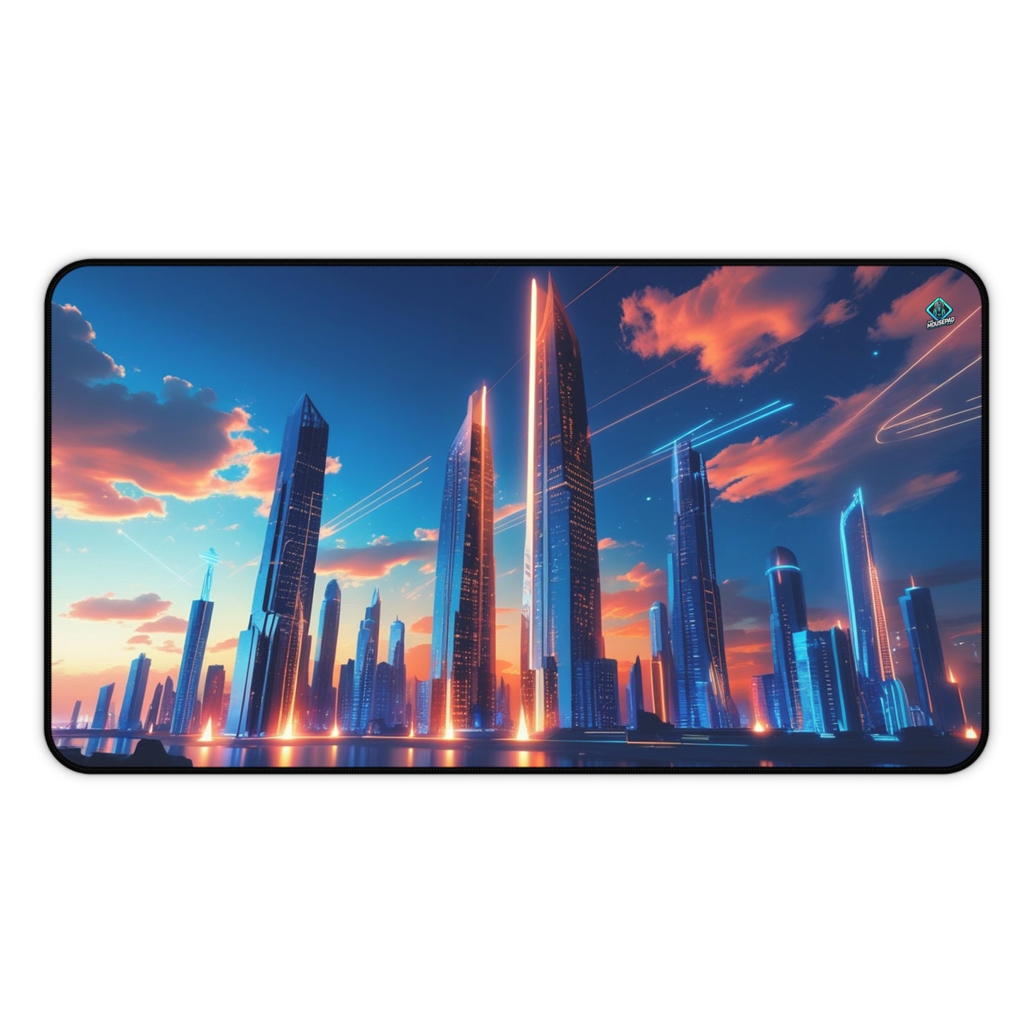 Gaming Deskmat - Neon Skyline 12" x 22" (US Version)