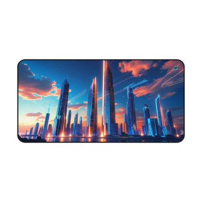 Gaming Deskmat - Neon Skyline 16" x 32" (US Version)