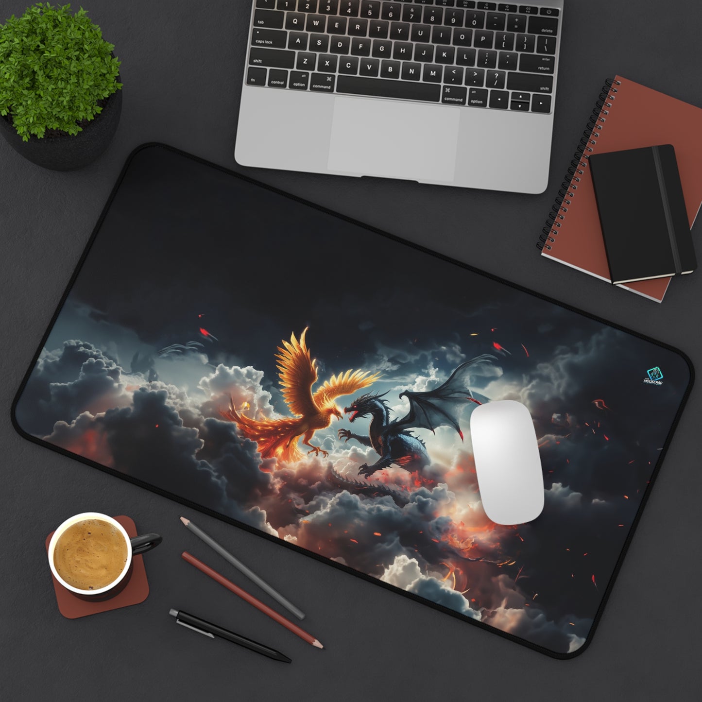 Gaming Deskmat - Phoenix vs. Dragon 12" x 22" (US Version)